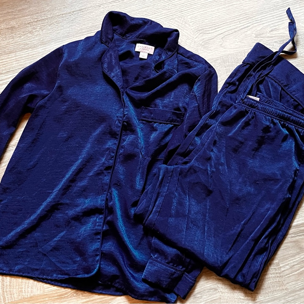 Luxurious Navy Blue Pajama Set